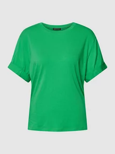 Koszulki i topy damskie - T-shirt z przeszytymi zakończeniami rękawów - grafika 1