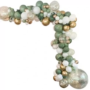 GIRLANDA BALONOWA ZIELONA ZŁOTA CONFETTI URODZINY - Balony i akcesoria - miniaturka - grafika 1