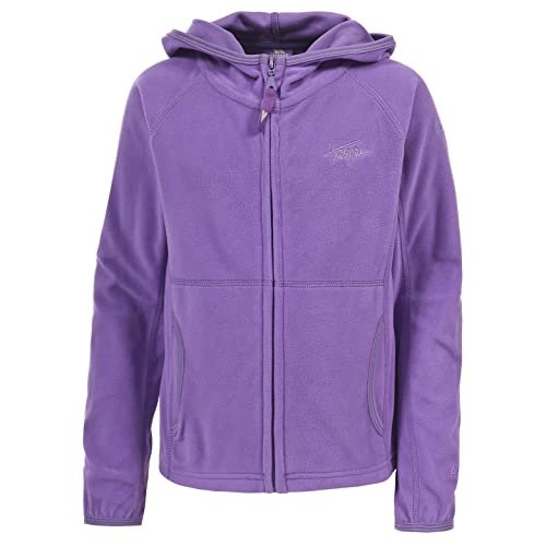 Trespass Snozzle, Viola, 5/6, ultralekka kurtka z mikropolaru z kapturem 150 g/m² dla dzieci/dziewcząt, w wieku 5-6 lat, fioletowa