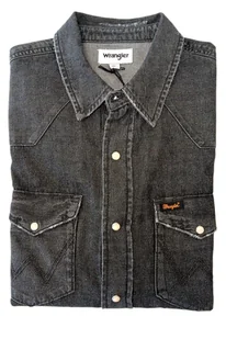 WRANGLER REGULAR WASHED BLACK Koszula Dżinsowaowa Męska Szara - Koszule męskie - miniaturka - grafika 1