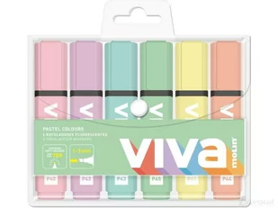 Zestaw 6 Zakreślaczy Pastelowych Viva - Zakreślacze - miniaturka - grafika 1