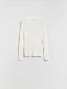 Reserved - Bluzka z wełny merino - złamana biel - Bluzki damskie - miniaturka - grafika 1