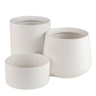 Donice - Osłonka ceramiczna TRIPLE biała 20,5 cm DHG - miniaturka - grafika 1