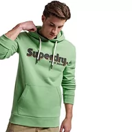 Bluzy męskie - Superdry Terrain Logo Classic Hoodie Bluza męska, Miękkie zielone, L - miniaturka - grafika 1