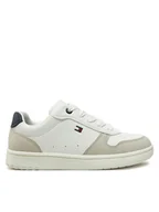 Buty dla chłopców - Tommy Hilfiger Sneakersy Low Cut Lace-Up Sneaker T3X9-33849-1269 M Biały - miniaturka - grafika 1