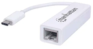 Manhattan Adapter USB USB-C LAN RJ45 Biały 507585 - Adaptery i przejściówki - miniaturka - grafika 1