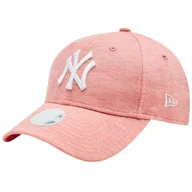 Czapki damskie - New Era Wmns Jersey Ess 9FORTY New York Yankees Cap 60298632, Kobieta, Czapka z daszkiem, Różowy - miniaturka - grafika 1