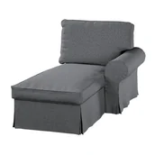 Pokrowce na meble - Pokrowiec na szezlong Ektorp prawy, DEKORIA, ciemno szary melanż, 84x166x73 cm - miniaturka - grafika 1