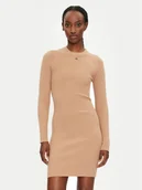 Sukienki - REPLAY Sukienka dzianinowa DK3319.000.G23370 Beżowy Slim Fit - miniaturka - grafika 1
