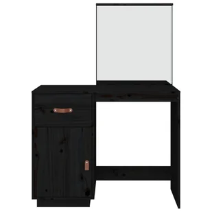 Lumarko Toaletka, czarna, 95x50x134 cm, lite drewno sosnowe - Toaletki - miniaturka - grafika 7