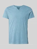 Koszulki męskie - T-shirt z dekoltem serafino - miniaturka - grafika 1