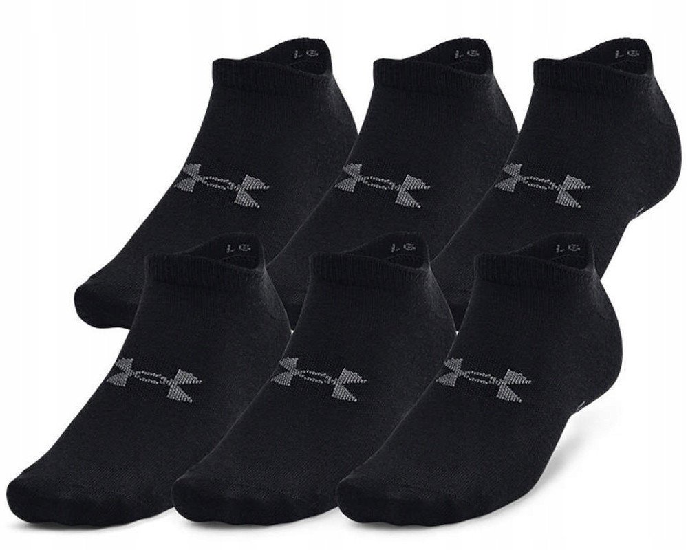 Under Armour Skarpetki Unisex 1370542-001 Essential No Show 6pk czarny XL