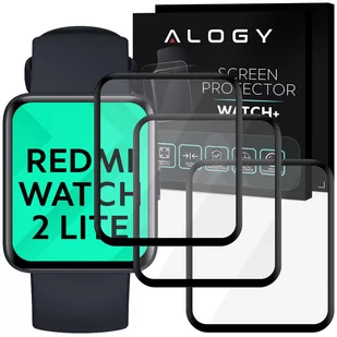 3x Elastyczne Szkło 3D Alogy Screen Protector Pro+ do Xiaomi Redmi Watch 2 Lite Black - Akcesoria do smartwatchy - miniaturka - grafika 1