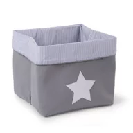 Pojemniki na zabawki - Childhome Pudełko płócienne 32 x 32 x 29 cm Grey Stripes - miniaturka - grafika 1