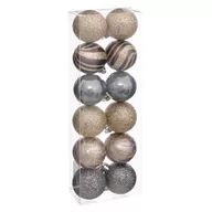 Bombki - Wielokolorowe bombki o różnym wykończeniu, Ø 4 cm, 12 szt. - miniaturka - grafika 1