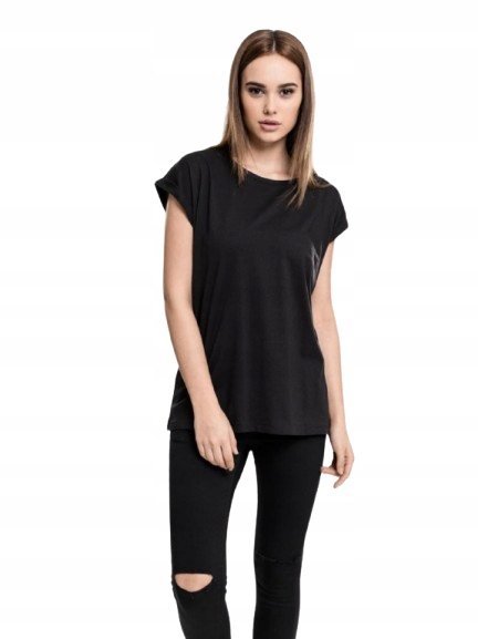 Urban Classics T-Shirt Czarny Gładki Damski Casual S Jyc