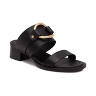 Klapki i japonki damskie - See By Chloe Skórzane klapki HANA - miniaturka - grafika 1