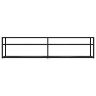 Lumarko Szafka pod TV, czarny marmur, 180x40x40,5 cm, szkło hartowane - Szafki RTV - miniaturka - grafika 4