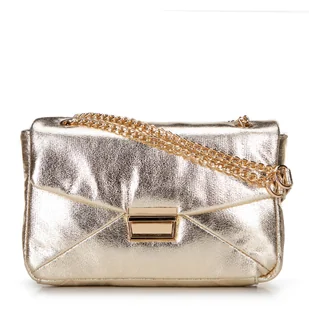 Damska crossbody z połyskującej ekoskóry złota - Torebki damskie - miniaturka - grafika 1
