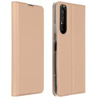 Etui i futerały do telefonów - Wąskie etui z klapką, seria Business do Sony Xperia 1 2 - Różowe złoto - miniaturka - grafika 1