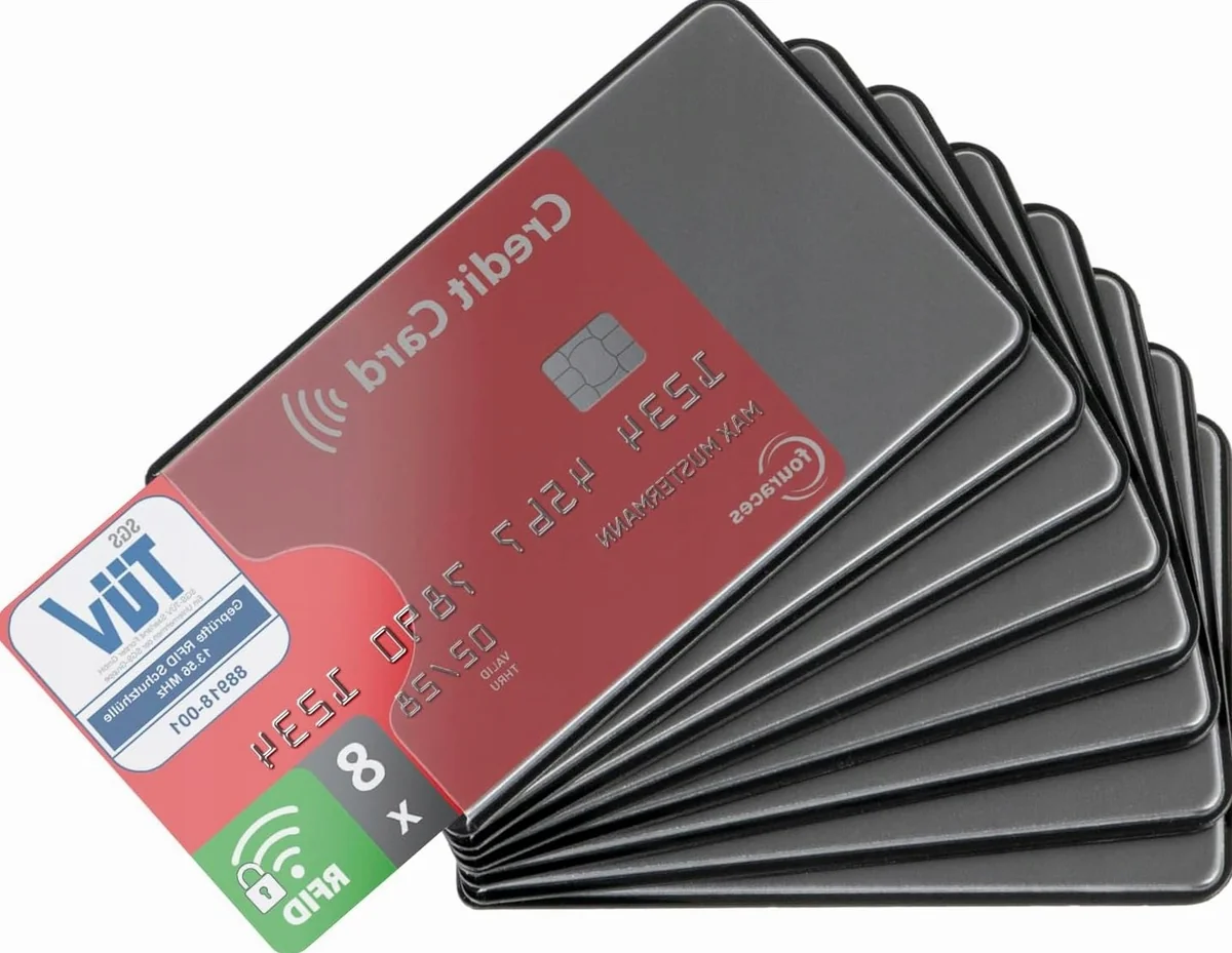 ETUI OCHRONNE NA KARTY 8 SZTUK RFID PLASTIKOWE BLOKADA KRADZIEŻ DANYCH