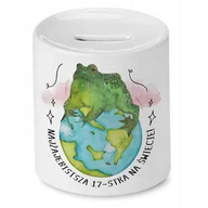 Skarbonki - Skarbonka na Urodziny 17 17te 17-te na Prezent z Nadrukiem ze Zdjęciem + Opakowanie na prezent (wzór 01) - miniaturka - grafika 1