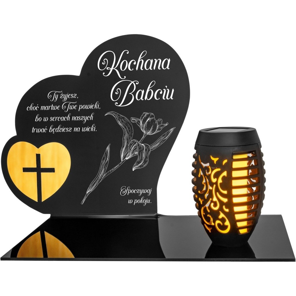 Znicz LED KOCHANA BABCIA Pamięci Duży Lampion DZIEŃ BABCI Wieczna Lampka