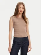 Bluzki damskie - Guess Bluzka W5YR12 Z0130 Brązowy Regular Fit - miniaturka - grafika 1