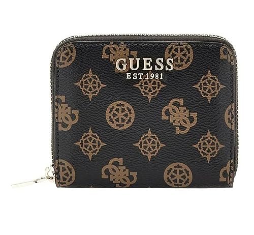 GUESS Laurel SLG Small Zip Around Bag, Logo Mokka, jeden rozmiar