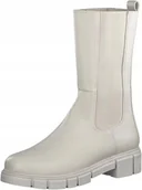 Kozaki damskie - MARCO TOZZI BEŻOWE SKÓRZANE KLASYCZNE KOZAKI NA PŁASKIM OBCASIE 40 J3B - miniaturka - grafika 1