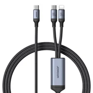 Kable USB - 2w1 Kabel przewód Speedy Series USB-C - USB-C / iPhone Lightning 100W 1.5m czarny - miniaturka - grafika 1