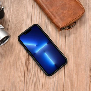 iCarer Leather Oil Wax etui pokryte naturalną skórą do iPhone 14 (kompatybilne z MagSafe) brązowy (WMI14220717-TN) - Etui i futerały do telefonów - miniaturka - grafika 11