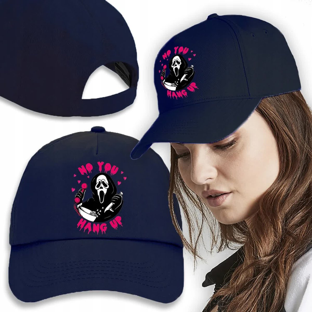 CZAPKA Granatowa Daszek Na Wiosnę YOU HANG UP Wz