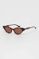 Okulary przeciwsłoneczne - Gucci okulary przeciwsłoneczne damskie kolor brązowy - miniaturka - grafika 1