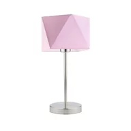 Lampy stojące - Lampka nocna LYSNE Wuhu, 60 W, E27, jasnoróżowa/stalowa, 43x23 cm - miniaturka - grafika 1