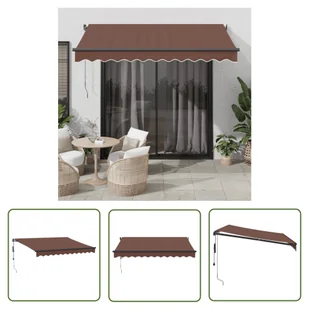 The Living Store Automatycznie zwijana markiza - brązowa - 300x250 cm - Markiza - Markizy - miniaturka - grafika 1