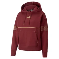 Bluzy damskie - Bluza z kapturem damska Puma POWER DECO GLAM FL bordowa 67175642-M - miniaturka - grafika 1