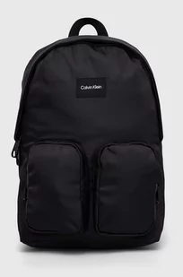 Calvin Klein plecak męski kolor czarny duży gładki - Plecaki - miniaturka - grafika 1