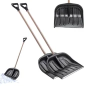 Łopaty do śniegu - Łopata do śniegu drewniany trzon zestaw 2 sztuki czarne - miniaturka - grafika 1