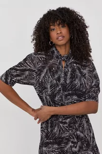 Koszule damskie - Michael Kors MICHAEL MICHAEL koszula damska kolor czarny regular z kołnierzykiem klasycznym - grafika 1
