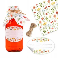 Pojemniki kuchenne - 10x NAKLEJKI SAMOPRZYLEPNE ETYKIETY + KAPTURKI SERWETKI NA SŁOIKI PRZETWORY - miniaturka - grafika 1