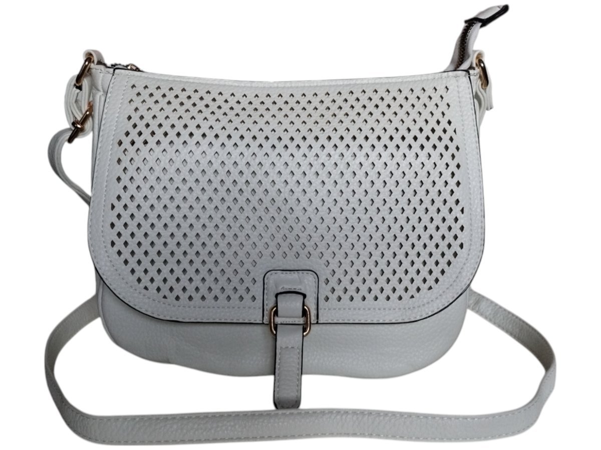 Biała Torebka Damska Z Kieszenią Na Telefon, Mała Listonoszka Na Ramię