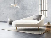 Szezlongi - Szezlong boucle prawostronny złamana biel VALREAS - miniaturka - grafika 1