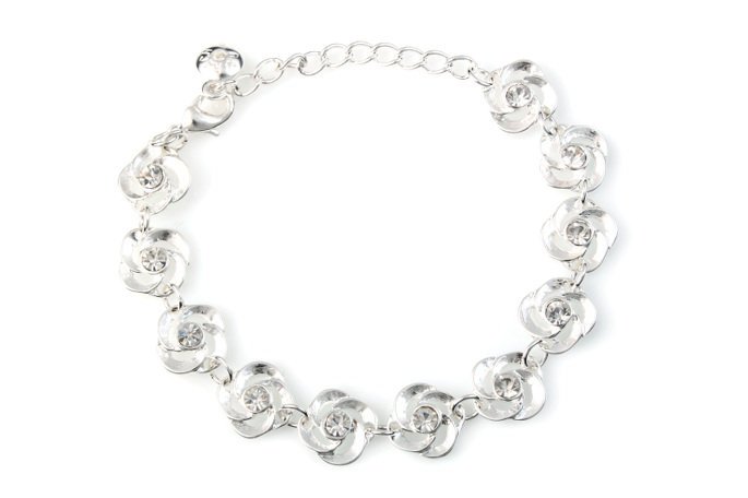 Bransoletka Srebrne Kwiaty Z Cyrkoniami