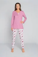 Piżamy damskie - Miękka bawełniana piżama damska z długim rękawem i długą nogawką gazania italian fashion-s - miniaturka - grafika 1
