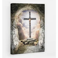 Ikony i obrazy sakralne - Krzyż na skale - obraz polycanvas, 20x30 - miniaturka - grafika 1