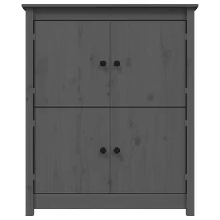 Lumarko Szafka, szara, 83x41,5x100 cm, lite drewno sosnowe - Szafki do salonu - miniaturka - grafika 6