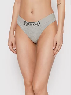 Calvin Klein Underwear Stringi 000QF6774E Szary - Majtki damskie - miniaturka - grafika 1