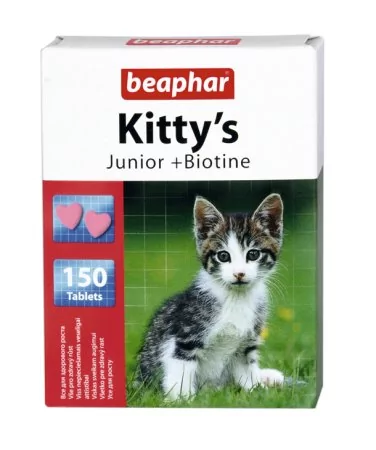 Beaphar Kittys Kocięta + Biotine tabletki witaminowe 150szt 13465
