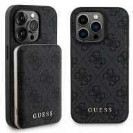 Etui i futerały do telefonów - Zestaw etui Guess 4G Metal Logo na iPhone 13 Pro + powerbank 5000mAh MagSafe - czarny - miniaturka - grafika 1